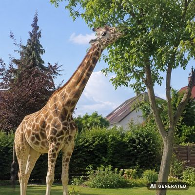 giraffe-isst-blätter-vom-baum-ki-generiert