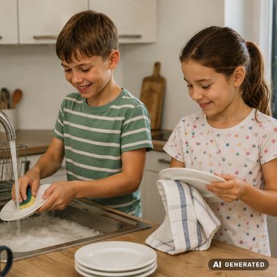 kinder-machen-fröhlich-abwasch-ki-generiert